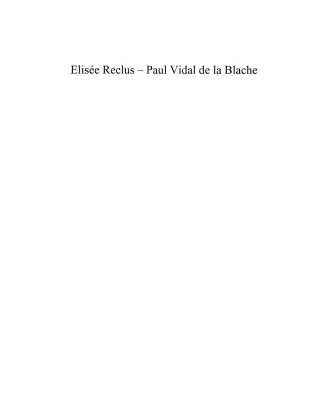 خرید و دانلود نسخه کامل کتاب Elisée Reclus – Paul Vidal de la Blache : Le géographe, la cité et le monde, hier et aujourd’hui – Autour de 1905