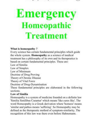 خرید و دانلود نسخه کامل کتاب Emergency Homeopathic Treatment