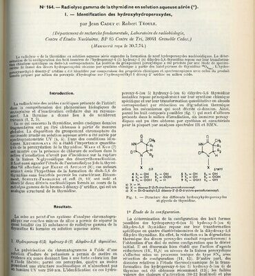 خرید و دانلود نسخه کامل کتاب [en] γ-irradiation of thymidine in aerated aqueous solution. I. Identification of the hydroxyhydroperoxides. [fr] Radiolyse gamma de la thymidine en solution aqueuse aérée. I. Identification des hydroxyhydroperoxydes