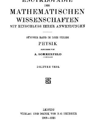 خرید و دانلود نسخه کامل کتاب Encyclopaedie der mathematischen Wissenschaften und Anwendungen. Physik