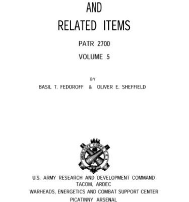 خرید و دانلود نسخه کامل کتاب Encyclopedia of explosives and related items Vol. 5 [Detoniruyushchii Shnur to Esters, nitric (of polyhydroxydicarboxylic acids)]