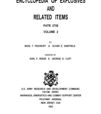 خرید و دانلود نسخه کامل کتاب Encyclopedia of explosives and related items, vol. II, / Энциклопедия взрывчатых веществ, т. II