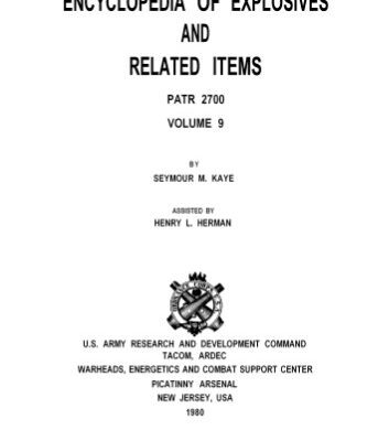 خرید و دانلود نسخه کامل کتاب Encyclopedia of explosives and related items, vol. IX, / Энциклопедия взрывчатых веществ, т. IX,
