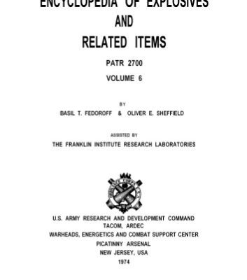 خرید و دانلود نسخه کامل کتاب Encyclopedia of explosives and related items, vol. VI, Basil T. Fedoroff et al. / Энциклопедия взрывчатых веществ, т. VI