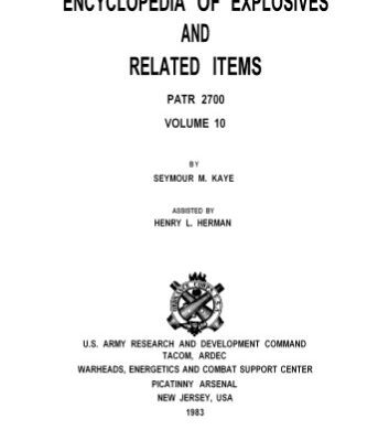 خرید و دانلود نسخه کامل کتاب Encyclopedia of explosives and related items, vol. X, / Энциклопедия взрывчатых веществ, т. X