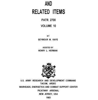 خرید و دانلود نسخه کامل کتاب Encyclopedia of Explosives and Related Items