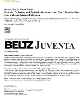 خرید و دانلود نسخه کامل کتاب Ende der Profession und Professionalisierung ohne Ende? Zwischenbilanz einer unabgeschlossenen Diskussion