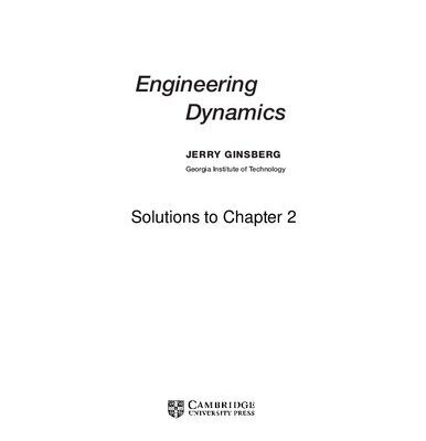 خرید و دانلود نسخه کامل کتاب Engineering Dynamics – Solutions to Chapter 2