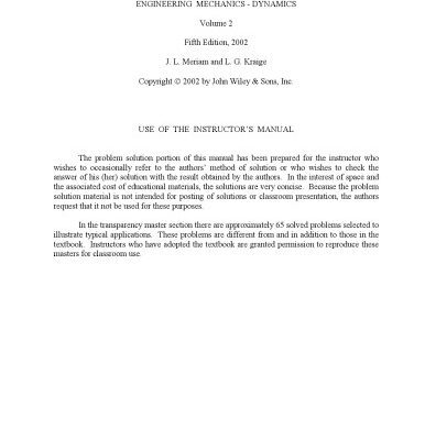 خرید و دانلود نسخه کامل کتاب Engineering Mechanics: Dynamics (Solutions Manual)