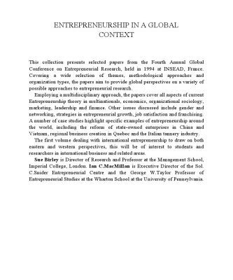 خرید و دانلود نسخه کامل کتاب Entrepreneurship in a Global Context (International Business and the World Economy, 5)
