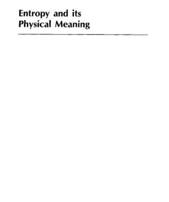 خرید و دانلود نسخه کامل کتاب Entropy and its physical meaning