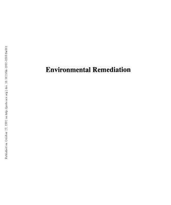 خرید و دانلود نسخه کامل کتاب Environmental Remediation. Removing Organic and Metal Ion Pollutants