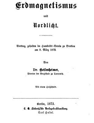 خرید و دانلود نسخه کامل کتاب Erdmagnetismus und Nordlicht. Vortrag, gehalten im Humboldt-Verein zu Breslau am 9. März 1873.