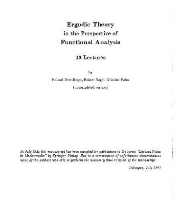 خرید و دانلود نسخه کامل کتاب Ergodic theory in the perspective of functional analysis