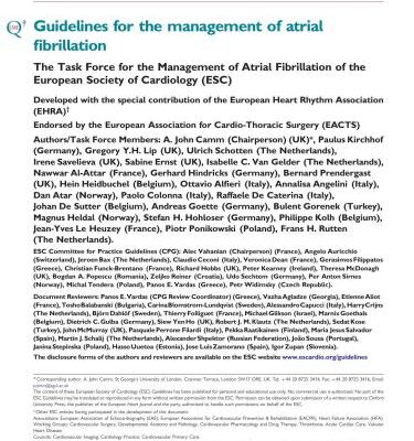 خرید و دانلود نسخه کامل کتاب ESC. Guidelines for the management of atrial fibrillation