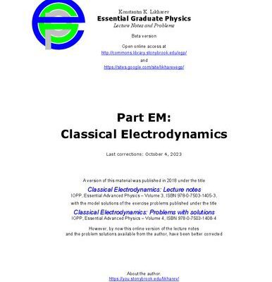 خرید و دانلود نسخه کامل کتاب Essential Graduate Physics – Classical Electrodynamics
