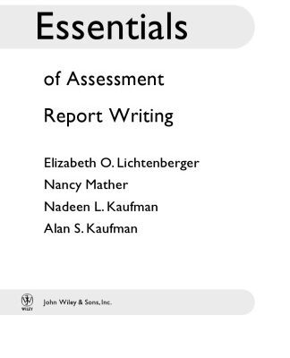 خرید و دانلود نسخه کامل کتاب Essentials of Assessment Report Writing (Essentials of Psychological Assessment)