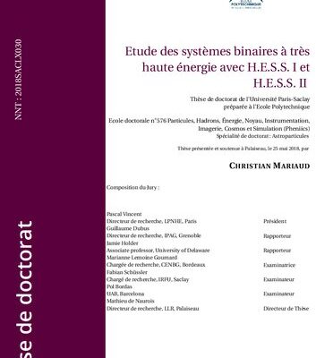 خرید و دانلود نسخه کامل کتاب Étude des systèmes binaires à très haute énergie avec H.E.S.S. I et H.E.S.S. II