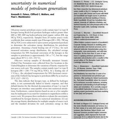 خرید و دانلود نسخه کامل کتاب Evaluation of kinetic uncertainty in numerical models of petroleum generation