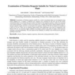 خرید و دانلود نسخه کامل کتاب Examination of Flotation Reagents Suitable for Nickel Concentrator Plant