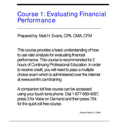 خرید و دانلود نسخه کامل کتاب Excellence in Financial Management – Evaluating Financial Performance