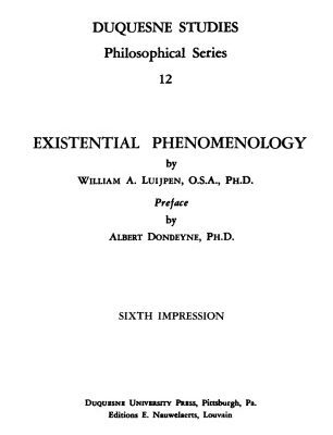 خرید و دانلود نسخه کامل کتاب Existential Phenomenology