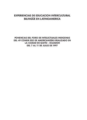خرید و دانلود نسخه کامل کتاب Experiencias de Educación Intercultural Bilingüe (EIB) en Latinoamérica. Ponencias del Foro de Intelectuales Indígenas del 49 Congreso de Americanistas realizado en la ciudad de Quito – Ecuador del 7 al 11 de julio de 1997_68d025046f21c.jpeg خرید و دانلود نسخه کامل کتاب Experiencias de Educación Intercultural Bilingüe (EIB) en Latinoamérica. Ponencias del Foro de Intelectuales Indígenas del 49 Congreso de Americanistas realizado en la ciudad de Quito – Ecuador del 7 al 11 de julio de 1997