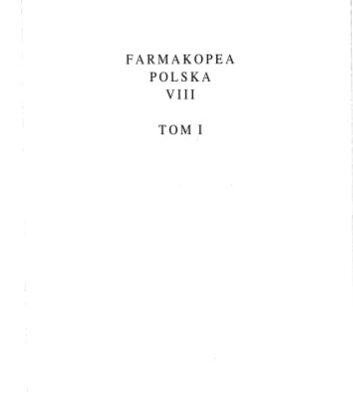 خرید و دانلود نسخه کامل کتاب Farmakopea Polska VIII Tom 1