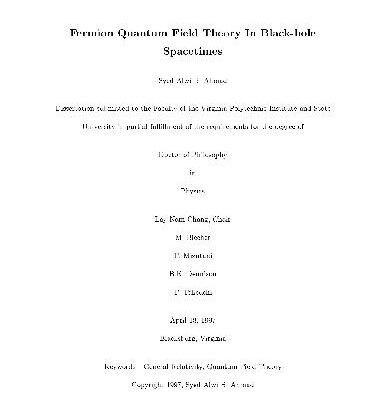 خرید و دانلود نسخه کامل کتاب Fermion QFT in black hole spacetimes