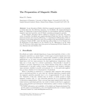 خرید و دانلود نسخه کامل کتاب Ferrofluids: Magnetically Controllable Fluids and Their Applications
