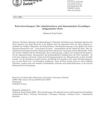 خرید و دانلود نسخه کامل کتاب Festvorbereitungen : Die administrativen und ökonomischen Grundlagen  altägyptischer Feste