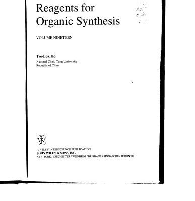 خرید و دانلود نسخه کامل کتاب Fiesers’ Reagents for Organic Synthesis (Volume 19)