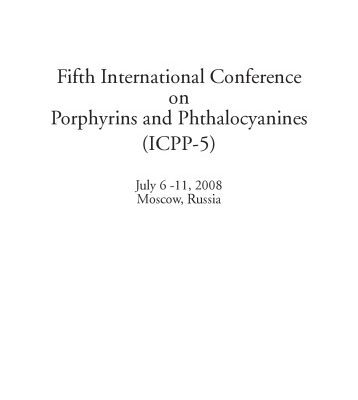 خرید و دانلود نسخه کامل کتاب Fifth International Conference on Porphyrins and Phthalocyanines ICPP-5