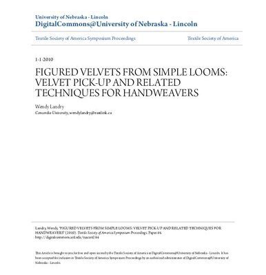 خرید و دانلود نسخه کامل کتاب Figured velvets from simple looms: velvet pick-up and related techniques for handweavers