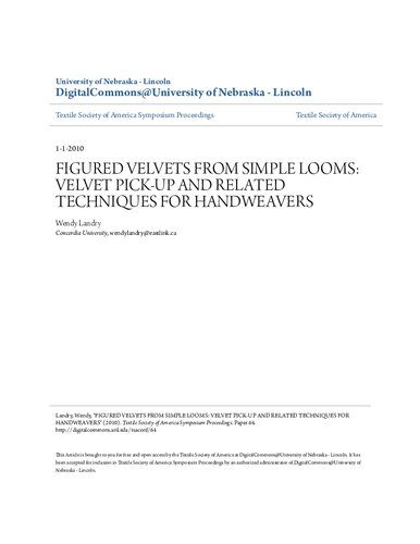 خرید و دانلود نسخه کامل کتاب Figured velvets from simple looms: velvet pick-up and related techniques for handweavers_68d303f035fbd.jpeg خرید و دانلود نسخه کامل کتاب Figured velvets from simple looms: velvet pick-up and related techniques for handweavers