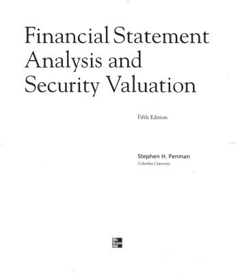 خرید و دانلود نسخه کامل کتاب Financial Statement Analysis and Security Valuation
