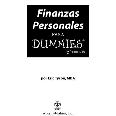 خرید و دانلود نسخه کامل کتاب Finanzas Personales Para Dummies