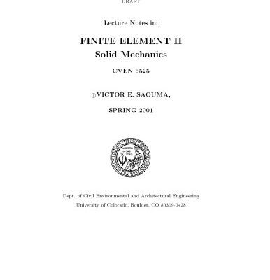 خرید و دانلود نسخه کامل کتاب Finite Elements Part 2 (solid mechanics)