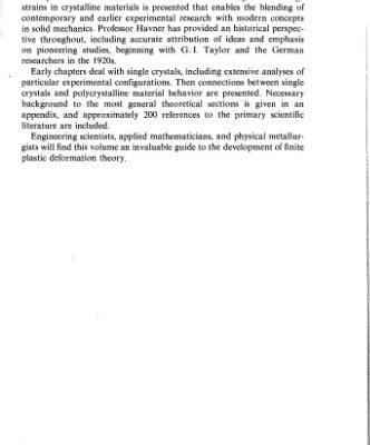 خرید و دانلود نسخه کامل کتاب Finite plastic deformation of crystalline solids