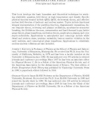 خرید و دانلود نسخه کامل کتاب Finite-temperature field theory: principles and applications