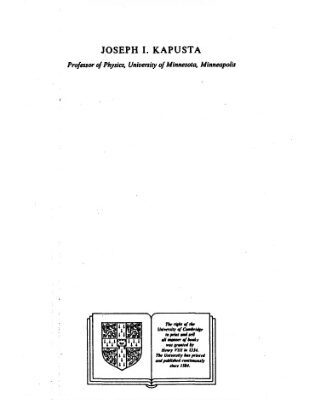 خرید و دانلود نسخه کامل کتاب Finite-temperature field theory