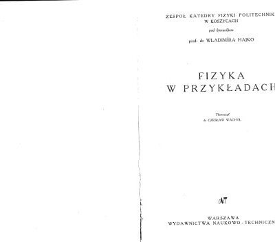 خرید و دانلود نسخه کامل کتاب Fizyka w przykładach