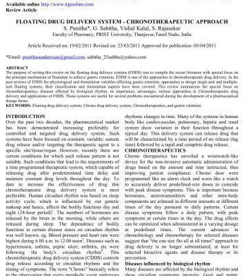 خرید و دانلود نسخه کامل کتاب Floating Drug Delivery System – Chronotherapeutic Approach