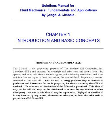 خرید و دانلود نسخه کامل کتاب Fluid Mechanics: Fundamentals and Applications – Instructor’s solution manual