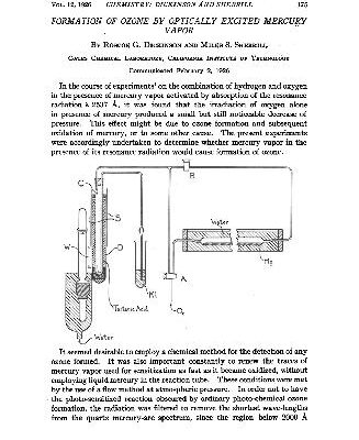 خرید و دانلود نسخه کامل کتاب Formation of Ozone by Optically Excited Mercury Vapor