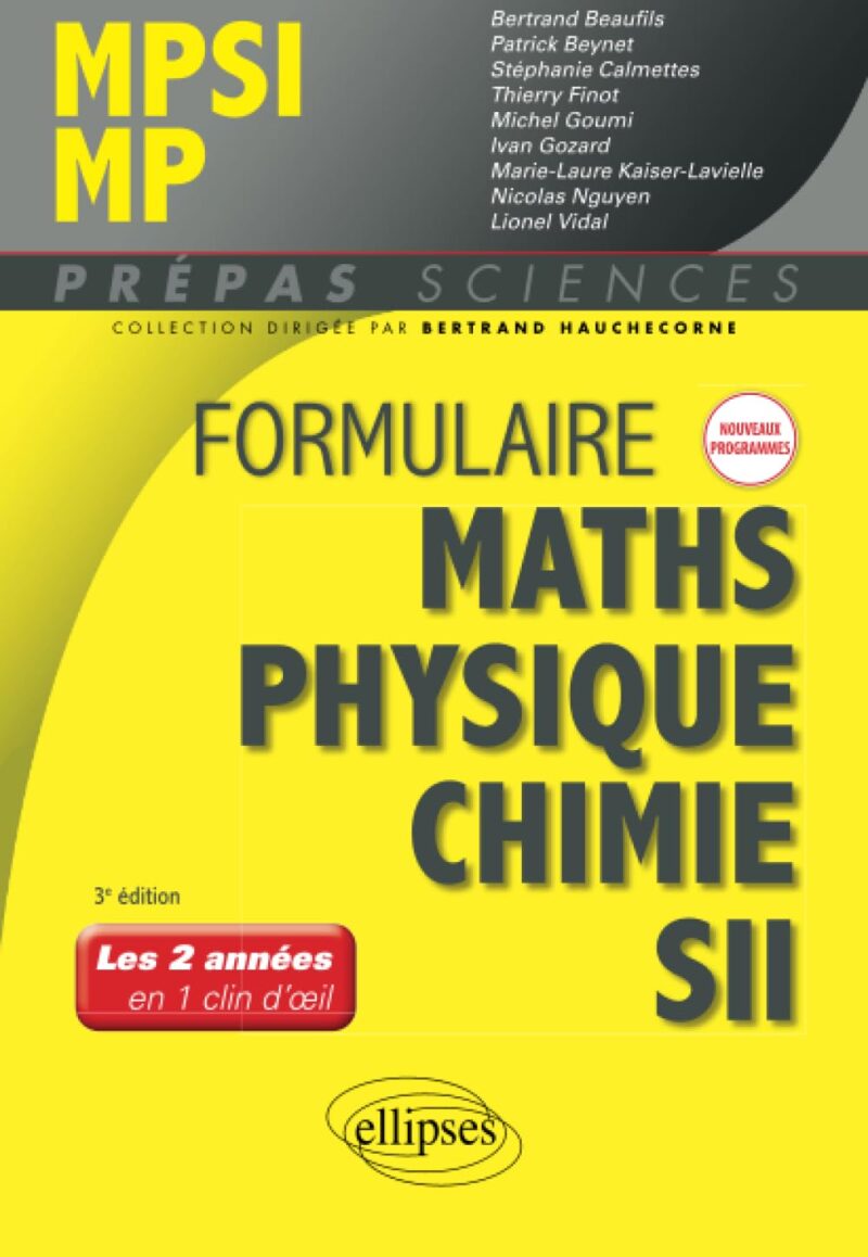 خرید و دانلود نسخه کامل کتاب Formulaire MPSI/MP – Maths – Physique-chimie – SII – Nouveaux programmes_68c66f3824765.jpeg خرید و دانلود نسخه کامل کتاب Formulaire MPSI/MP – Maths – Physique-chimie – SII – Nouveaux programmes