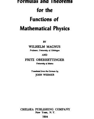 خرید و دانلود نسخه کامل کتاب Formulas and Theorems for the Functions of Mathematical Physics