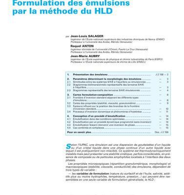 خرید و دانلود نسخه کامل کتاب Formulation des émulsions par la méthode du HLD (французский)