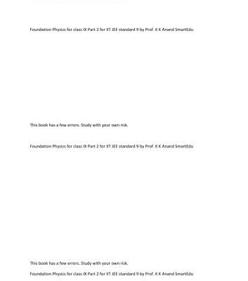 خرید و دانلود نسخه کامل کتاب Foundation Physics for class IX Part 2 for IIT JEE standard 9