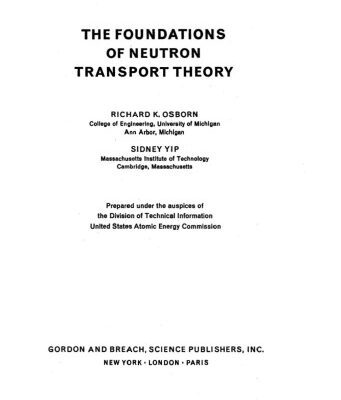 خرید و دانلود نسخه کامل کتاب Foundations of Neutron Transport Theory